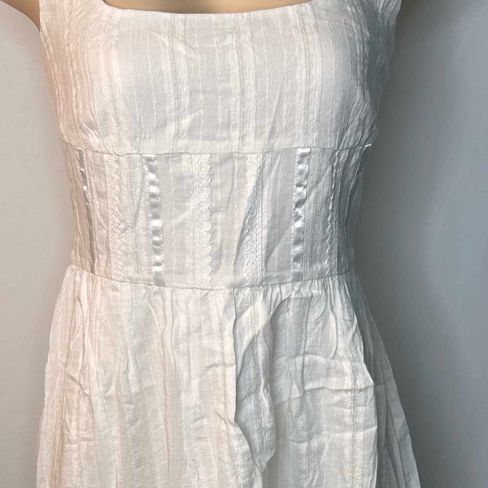 Commense NWT Semi-Sheer Solid Square Neckline Short Dress Cotton Blend Size S - Picture 17 of 17